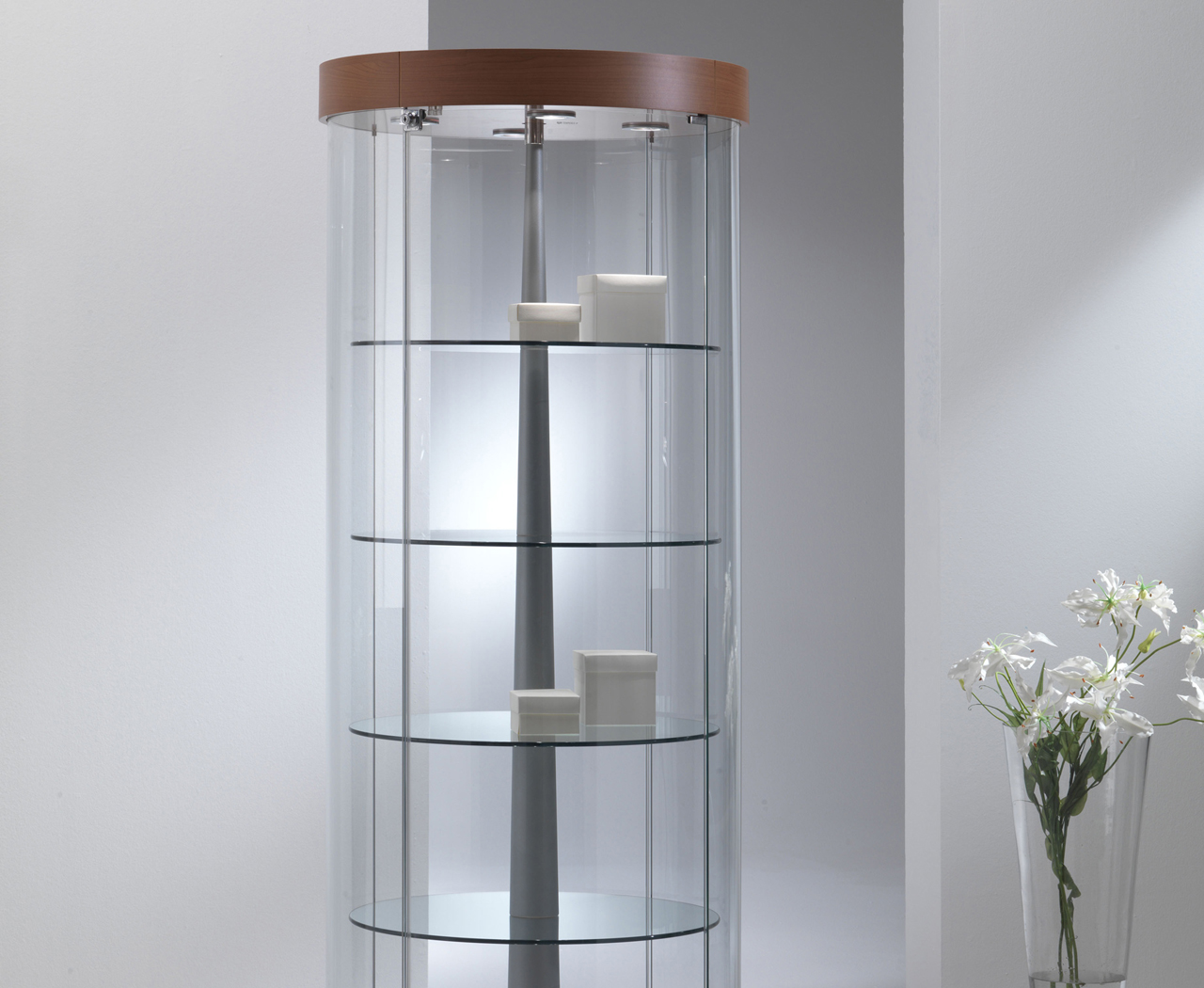 View Round, Oval, Corner & Shaped Display Cabinets category