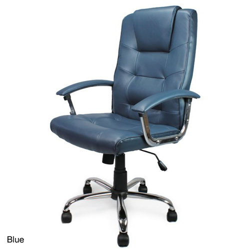 Asset Highback Leather Faced Executive Armchair with Chrome base JB