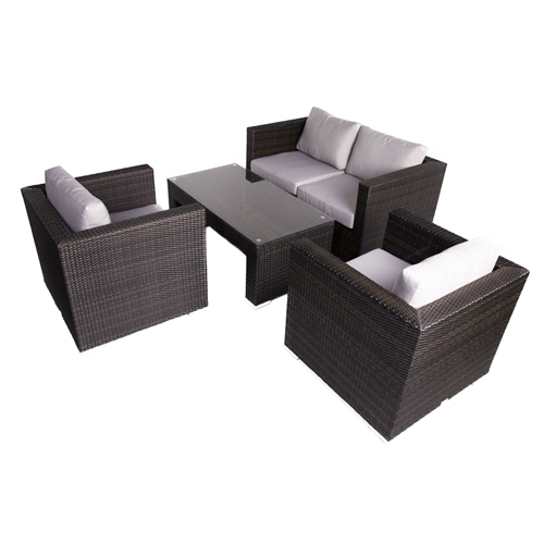 Et Outdoor Rattan Lounge Set 4, Commercial Grade Outdoor Patio Furniture