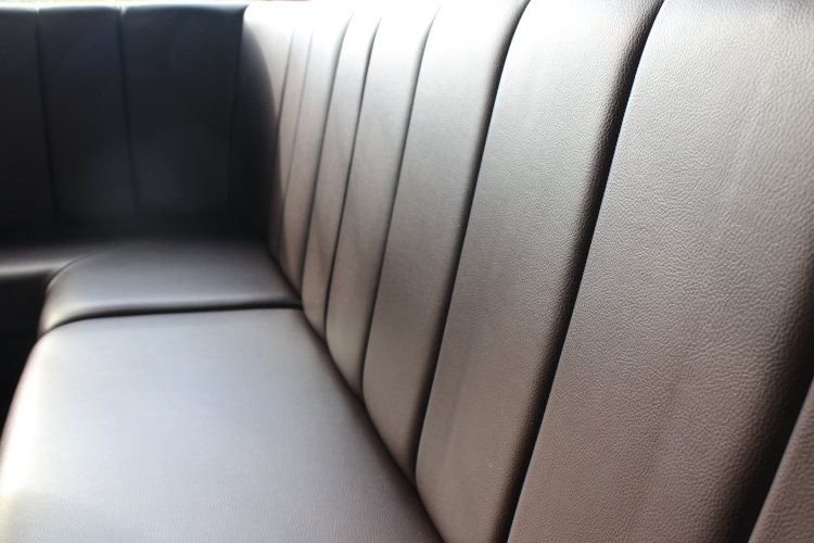 bench seating with fluted backrest