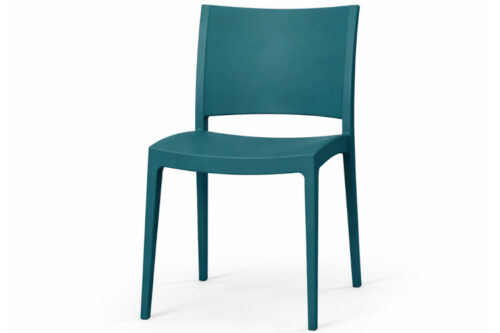 Harbour Polypropylene Side Chair on a white background, petrol blue.
