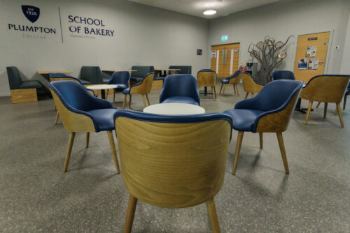 Plumpton College Image MRes – Zeni Armchairs, Valor coffee tables, Cosmopolitan Bench Seating with Herald Dining Tables Rct