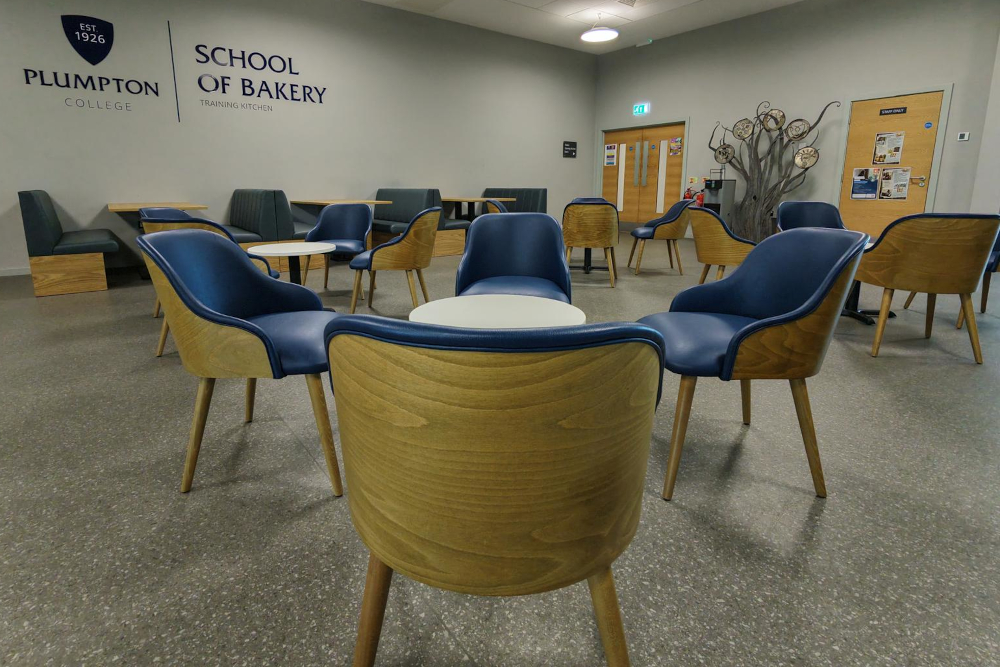 Plumpton College Image MRes – Zeni Armchairs, Valor coffee tables, Cosmopolitan Bench Seating with Herald Dining Tables Rct